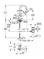 Grohe Start L-es méretű mosdó csaptelep leeresztővel, króm 24203002