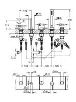 Grohe Allure 5-lyukas kádkombináció, szálcsiszolt rose arany 25221DL1