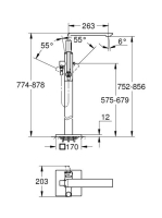 Grohe Allure egykaros kádtöltő csaptelep, padlóra szerelhető, szálcsiszolt rose arany 25222DL1