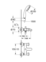 Grohe Costa kétgombos zuhanycsaptelep zuhanyszettel, króm 2546010A