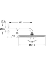 Grohe Rainshower Cosmopolitan 310 fejzuhany 380 mm-es zuhanykarral, króm 26056000