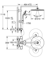 Grohe Euphoria System 310 termosztátos zuhanyrendszer, króm 26075001