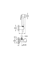 Grohe Tempesta-F Trigger bidette kézizuhany tartóval és sarokszeleppel, króm 26357000
