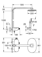 Grohe Rainshower System SmartControl Mono 360 termosztátos zuhanyrendszer, króm 26361000