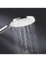 Grohe Rainshower SmartActive 150 kézizuhany, 3 funkciós, fehér szórófejjel, króm/fehér 26554LS0