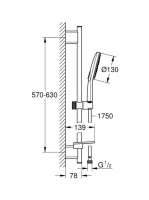 Grohe Rainshower SmartActive 130 zuhanyszett 3 funkciós kézizuhannyal, króm 26575000