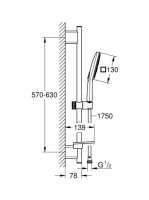 Grohe Rainshower SmartActive 130 Cube zuhanyszett 3 funkciós kézizuhannyal, króm 26584000