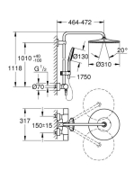 Grohe Rainshower SmartActive 310 termosztátos zuhanyrendszer, króm 26648000