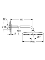 Grohe Tempesta 250 1 funkciós fejzuhany 38 cm-es zuhanykarral, króm 26663000