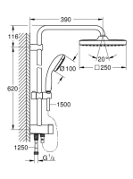 Grohe Vitalio Start 250 Cube zuhanyrendszer csaptelep nélkül, króm 26698000
