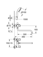 Grohe Costa kétgombos zuhanycsaptelep zuhanyszettel, króm 2679010A