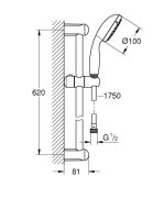 Grohe Tempesta 100 Rudas zuhanygarnitúra, 2 féle vízsugaras kézizuhannyal 2759810E