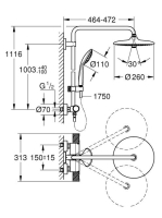 Grohe Euphoria System 260 termosztátos zuhanyrendszer, króm 27615002