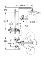 Grohe New Tempesta Cosmopolitan 210 termosztátos zuhanyrendszer 27922001