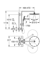 Grohe Rainshower SmartActive 310 termosztátos zuhanyrendszer, króm 27966001