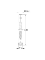 Grohe fém zuhanycső mosogató csaptelephez 1500 mm, króm 28112000