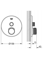 Grohe Grohtherm SmartControl termosztátos színkészlet, szálcsiszolt grafit 29118AL0