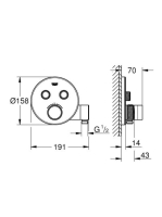 Grohe Grohtherm SmartControl termosztátos színkészlet, zuhanytartóval, króm 29120000