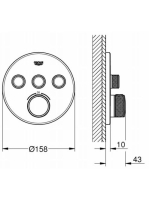 Grohe Grohtherm SmartControl termosztátos színkészlet, szálcsiszolt rose arany 29121DL0
