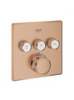 Grohe Grohtherm SmartControl termosztátos színkészlet 3 fogyasztóhoz, szálcsiszolt rose arany 29126DL0