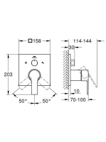 Grohe Allure egykaros kádcsaptelep 3-utas vezérlővel, szálcsiszolt rose arany 29176DL1