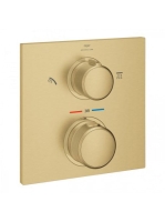 Grohe Allure termosztátos zuhanycsaptelep 2 fogyasztóhoz, zuhanyváltóval, szálcsiszolt világos arany 29181GN2