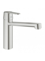 Grohe Get egykaros konyhai csaptelep gyöngyöztetővel, elfordítható kifolyóval, rozsdamentes acél hatású 30196DC0