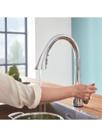 Grohe Zedra Touch egykaros elektromos konyhai csaptelep elfordítható kifolyóval, króm 30219002