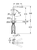 Grohe Essence kihúzható fejes konyhai csaptelep két funkcióval szálcsiszolt grafit 30270AL0