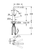 Grohe Essence kihúzható fejes konyhai csaptelep két funkcióval, szálcsiszolt világos arany 30270GN0