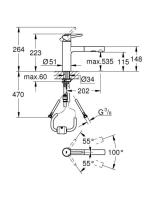Grohe Concetto egykaros konyhai csaptelep, kihúzható fejjel, rozsdamentes acél hatású 30273DC1