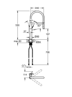 Grohe Essence New rozsdamentes acél hatású mosogató csaptelep 30294DC0
