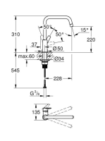 Grohe Start egykaros konyhai csaptelep elfordítható kifolyóval, rozsdamentes acél hatású 30470DC0