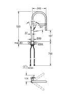 Grohe Essence egykaros konyhai csaptelep, króm/fekete 30503000