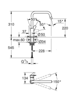 Grohe Eurosmart egykaros konyhai csaptelep elfordítható kifolyóval, króm 30567000