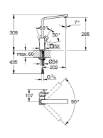 Grohe Eurocube egykaros konyhai csaptelep elfordítható kifolyóval, króm 31255000