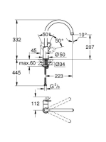 Grohe BauLoop Konyhai csapatelep elforgatható kifolyócsővel króm 31368000