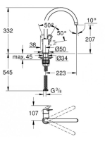 Grohe BauLoop mosogató csaptelep 31368001