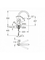 Grohe Start Curve egykaros konyhai csaptelep elforgatható kifolyóval, króm 31554001