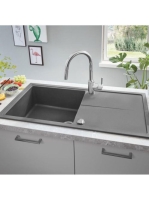 Grohe K400 Felülről beépíthető kompozit mosogatótálca csepegtetővel 1000x500 mm, gránit szürke 31641AT0