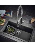 Grohe K700 Felülről beépíthető kompozit mosogató 78x51 cm, gránit fekete 31652AP0