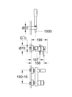Grohe Concetto kádcsaptelep, zuhanyszettel 32212001