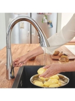 Grohe Zedra egykaros konyhai csaptelep kihúzható fejjel, króm 32294002