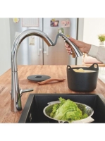 Grohe Zedra egykaros konyhai csaptelep kihúzható fejjel, króm 32294002