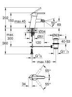 Grohe Feel egykaros bidécsaptelep leeresztővel, króm 20614SD0