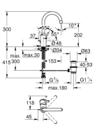 Grohe Concetto egykaros mosdócsaptelep húzórudas leeresztővel, L-es méret, króm 32629002
