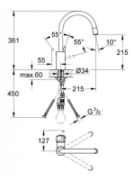 Grohe Concetto egykaros konyhai csaptelep kihúzható fejjel, króm 32663003