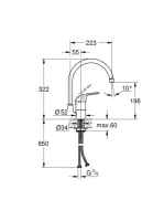 Grohe Euroeco egykaros mosogató csaptelep, króm 32752000