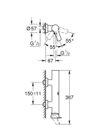 Grohe Allure egykaros zuhanycsaptelep falon kívüli szereléshez, króm 32846001