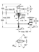 Grohe Get S egykaros bidé csaptelep húzórudas leeresztővel, króm 32885000